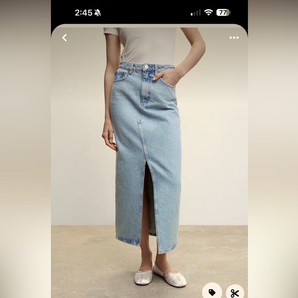 Mango Maxi Jean Skirt size S